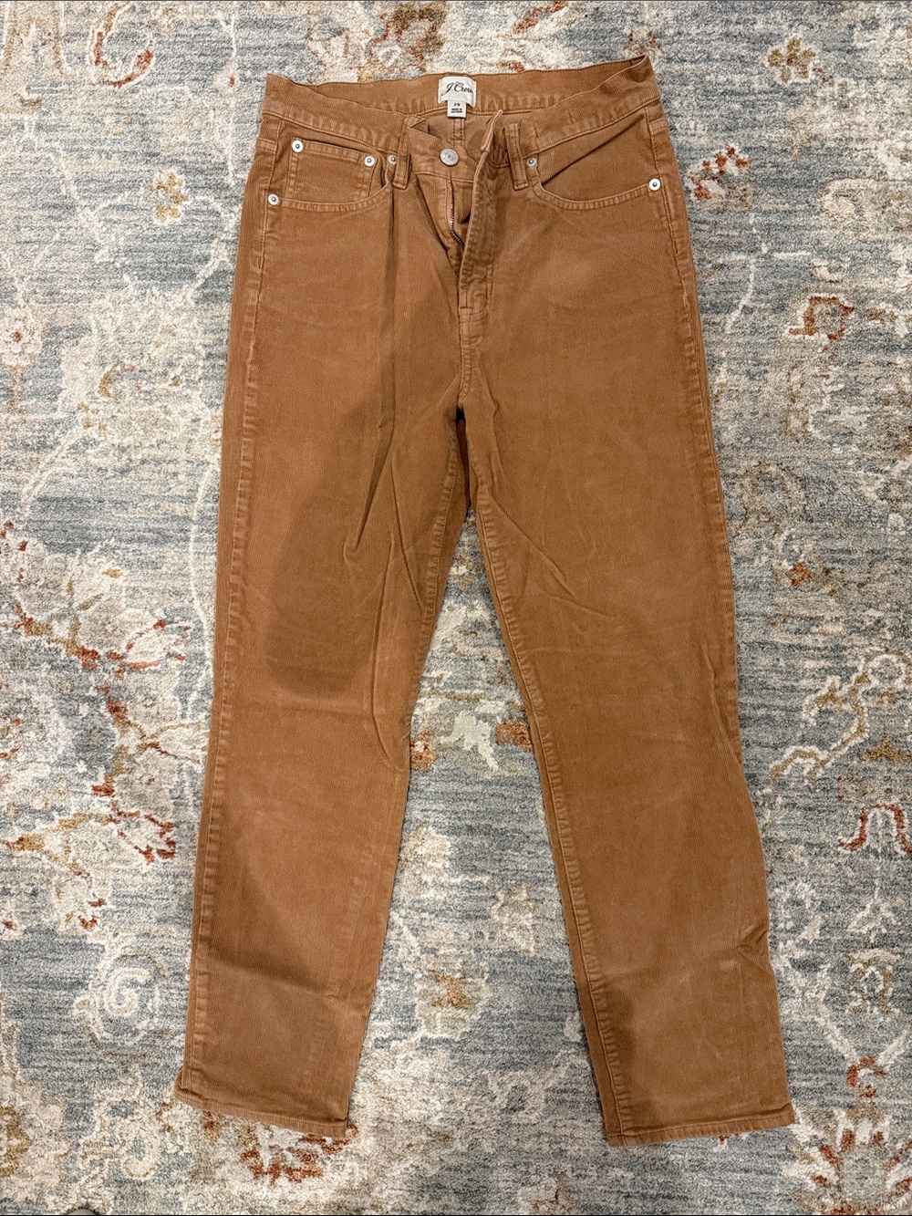 J. Crew Cropped Corduroy Pants in Warm Brown